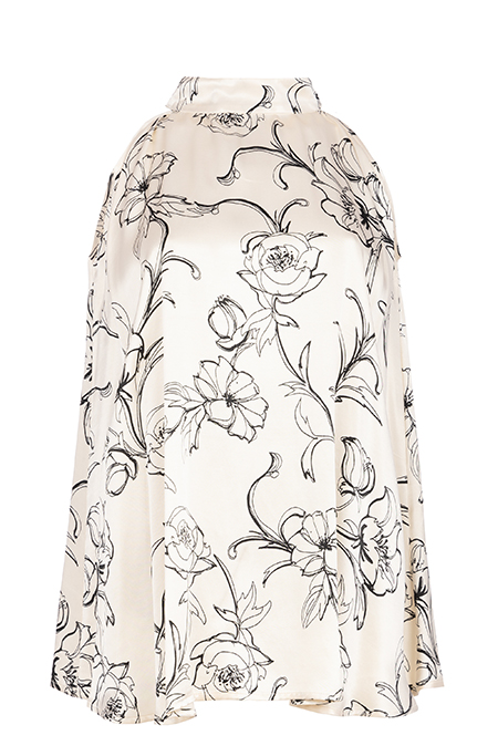 Bluza sa visokom kragnom cvetnog dezena Tiffany Production
